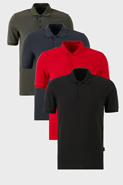 Buratti Pamučna Regular Fit Buttoned Polo Collar KSNUMKS Pack T Shirt Muška m...