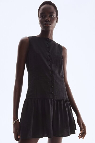 H&M Keten Karışımlı Elbise