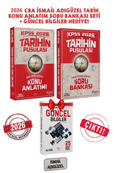CBA Akademi 2026 CBA Akademi İsmail Adıgüzel Tarih Konu Anlatım Soru Bankası Seti + Güncel Bilgiler Hediye!