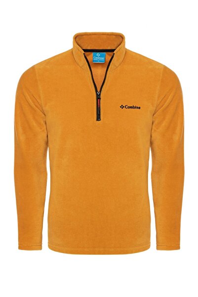 COMBİNE MİCHAİL Mustard Color Half Zipper Men's Fleece
