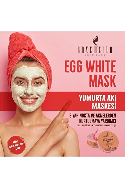 ROXEWELLA Yumurta Akı Maskesi - Akne-siyah Nokta-leke Ve Gözenek Giderici Temizleyici Maske 100ml