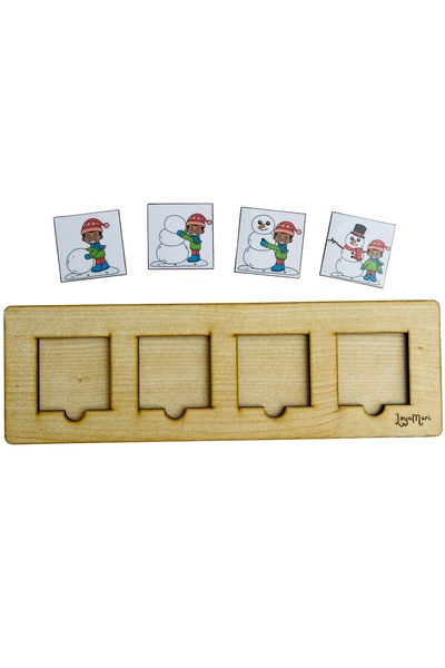 Loyameri Kidsshop بطاقات ترتيب الكلمات من أولاي ولوحة خشبية. 60 بطاقة. مرحلة ...