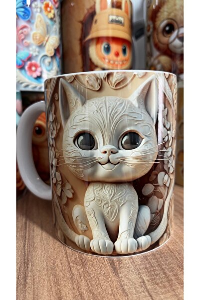 thekam Marjinal Kedili Kupa Bardak - Kedi Kupa Bardak, Çocuk Bardak, Çocuk Ku...