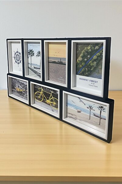 BSP 7li Çoklu Ahşap Resim Çerçevesi 50cm Uz 29cm Gen Resimler 4adet 10×15 2ad...