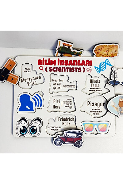 Genel Markalar Bilim Insanları 2 Eğitici Öğretici Geliştirici Ahşap Sağlıklı Oyuncak