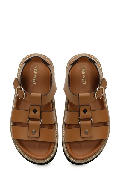 Nine West Hermon 5Fx Tan Women's Thick Sole Sandals