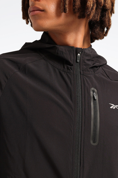 Reebok ERLING RUNNING JACKET Μαύρο Ανδρικό Μπουφάν