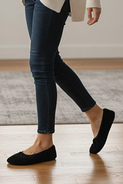 CEYDA SHOES Ornate Velvet Ballerinas for Daily Use - Gift, Slippers, Booties and Shower Flats