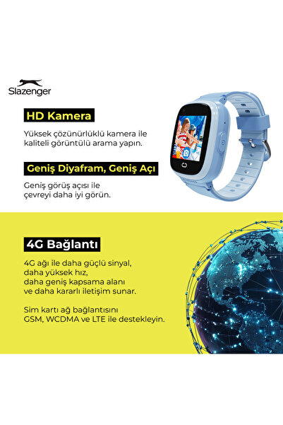 Slazenger Akıllı Çocuk Saati 4g Sim Kart Destekli Görüntülü Görüşme Özelliği