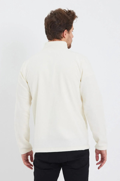 COMBİNE MİCHAİL Beyaz Renk 3 Cepli Fermuarlı Erkek Polar - BEYAZ