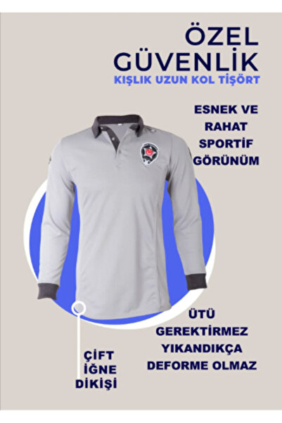 Selçuklu Plus Yeni Kamu Personel Özel Güvenlik Tişört Uzun Kollu Kışlık Tshirt Yönetmeliğe Uygun