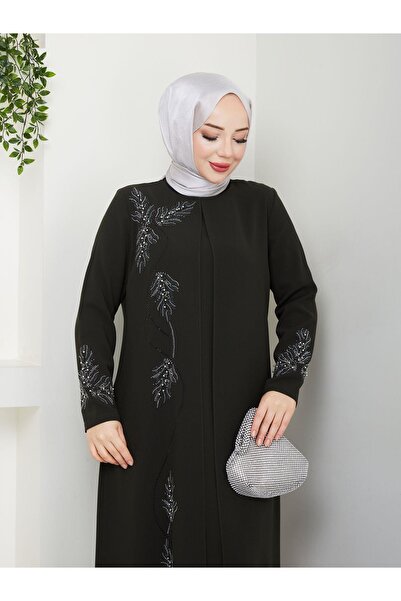 ESLEMNUR فستان الأم ذو الحجم الكبير من حجر أوراق الشجر En7008