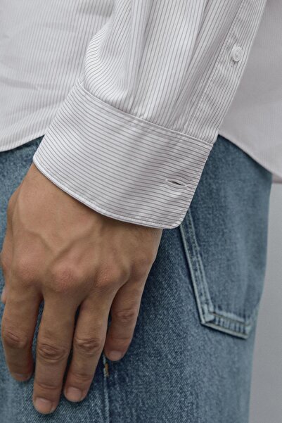 Massimo Dutti Mikro çizgili regular fit gömlek