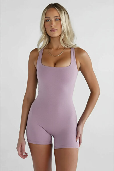Thestiluxe Strappy Back Low-Cut Wide Neckline Yoga Sports Jumpsuit