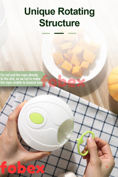 İthal أداة تقطيع وتقطيع الخضروات والفواكه اليدوية الصغيرة من Fobex [مع 3 شفرات] - 450 مل