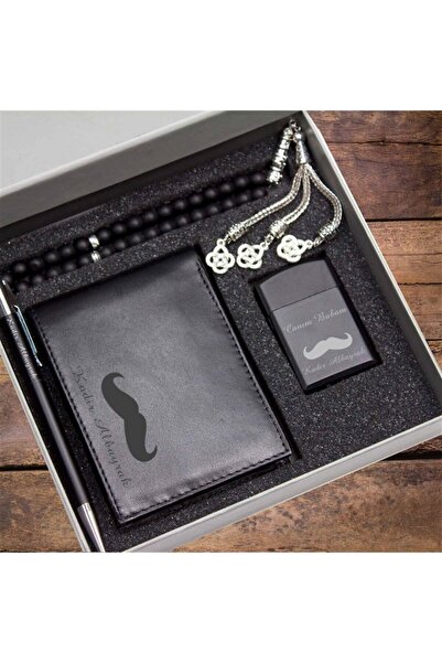 Kalemedair Kişiye Özel Canım Babam Temalı Cüzdan Çakmak Kalem ve Tespih Seti