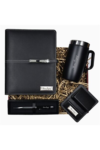 Genel Markalar Kişiye Özel Lüx Organizerli Tarihsiz Ajanda Termos Bardak Tele...