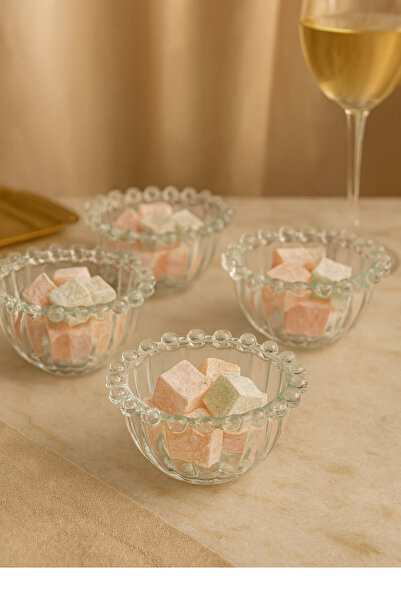 YzHome 12cm Beaded Glass Bowl - Breakfast Plate Set of 6