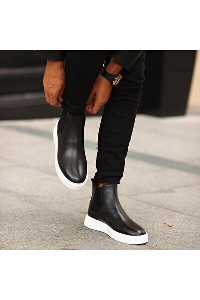 SailLakers - Siyah Deri Eva Taban Unisex Chelsea Bot 102-041-HE1065