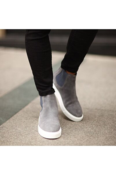 SailLakers - Gri Süet Deri Eva Taban Unisex Chelsea Bot 102-041-HE1065