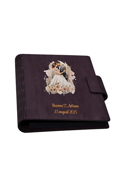 Piksel Guestbook de nunta, Album foto din lemn personalizat, A5, Piksel, pix ...