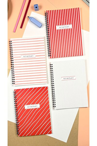 Apeirona School Notebook Set - 4 Pieces Checked - A5 - 90 Pages