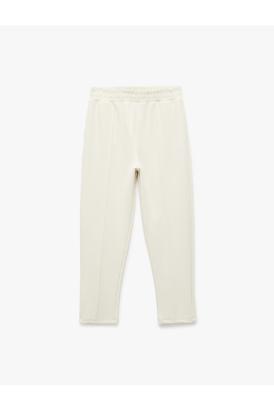 Koton High Waist Ribbed Pocket Detail Straight Leg Modal Blend Sports Sweatpants
