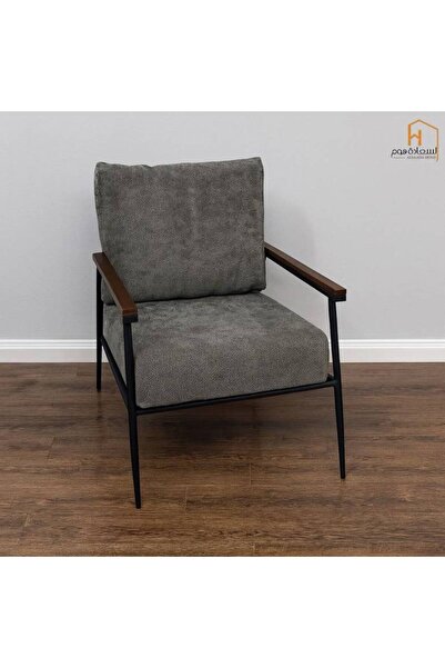 Al Saada Home Single Fabric Chair 62×54×82cm - Gray