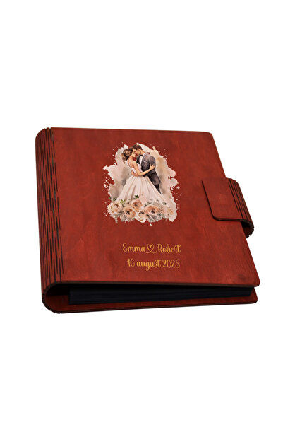 Piksel Guestbook de nunta, Album foto din lemn personalizat, A5, Piksel, pix ...
