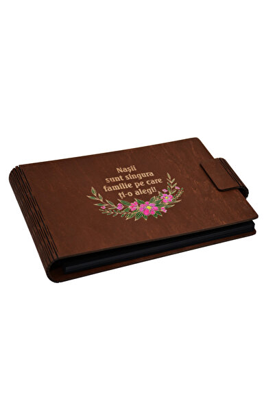 Piksel Album foto A5 personalizat, din lemn, Piksel, GuestBook, mesaj Nasi, p...