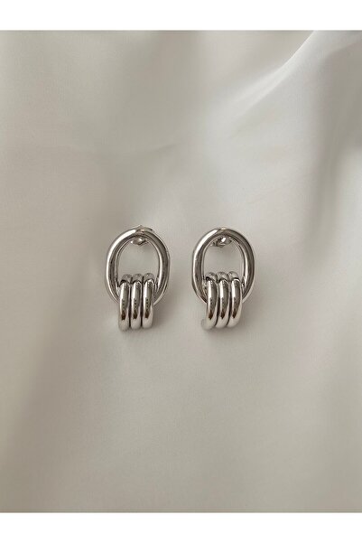 Zivazer Store Women's Steel Tarnish Free Silver Color Interwoven Past Hoop Earrings