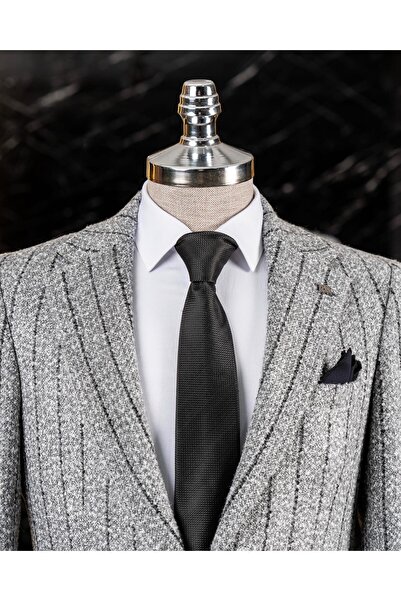 TerziAdemAltun Ανδρικό μονό μπουφάν σε ιταλικό στυλ slim fit μονό γιακά γκρι T13593