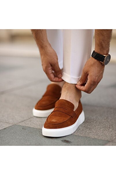 SailLakers - Tan Suede Leather Men's Casual Shoes 101-2302001065