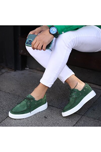 SailLakers - Зелені замшеві чоловічі повсякденні черевики 101-8032-HE1065