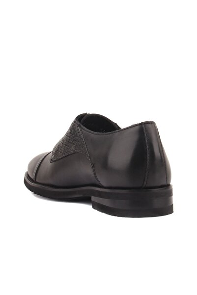 SailLakers - Černé kožené pánské boty na volný čas s detaily z ratanu 101-4015-01EVA