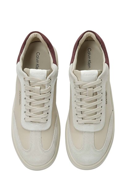 Calvin Klein CUPSOLE LACE UP - LTH SUE Krem Kadın Sneaker