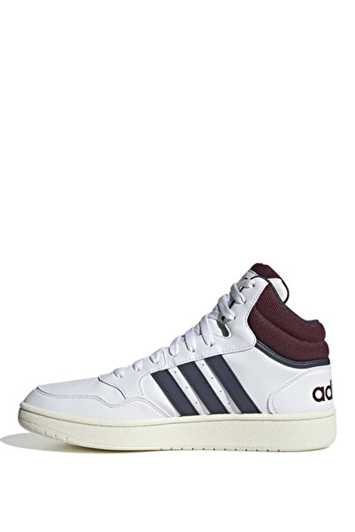 adidas HP7895 Hoops 3.0 Mid Erkek Uzun Sneaker Ayakkabısı Beyaz Lacivert