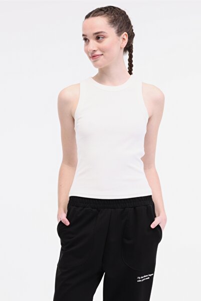 lumberjack WB RIBANA 10SSB106 5FX Ekru Kadın Atlet