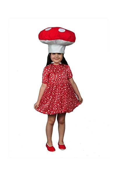 Annee Bakk Kırmızı Renkli Sevimli Çocuk Mantar Kostümü, Eğlenceli ve Rahat Gi...
