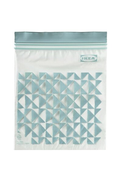 IKEA Istad Kilitlenebilir Buzdolabı Poşeti Mavi Desenli, 20 Adet 1 Litre