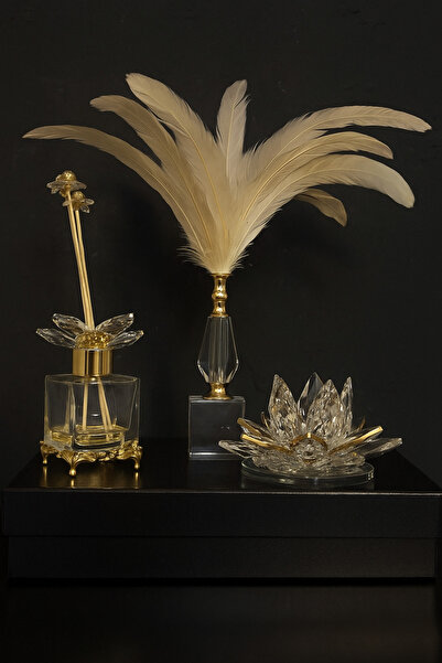 Home 1 adet koku şişesi 1 adet kristal nilüfer 1 adet kristal kartal tüyü