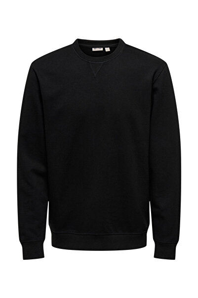 Only & Sons ONSDAVID REG CREW SWEAT Siyah Erkek Sweatshirt