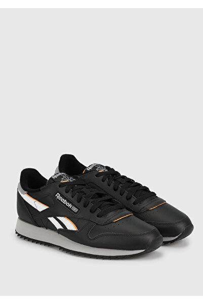 Reebok 100032768 CLASSIC LEATHER RIPPLE Erkek Günlük Spor Ayakkabı Siyah Beyaz