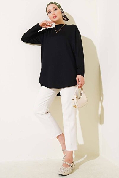 By Kuzey Aras Γυναικεία Premium Modal Fabric Βασική Μπλούζα Οβάλ Κοπής