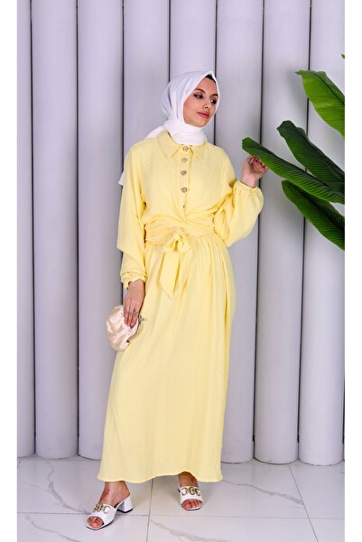 ZARERA Kuşaklı Düğmeli Tesettür Etekli