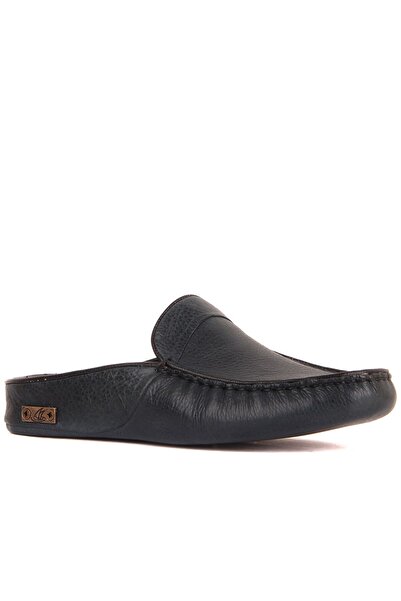 SailLakers - Ανδρικές παντόφλες σπιτιού από δέρμα βενζίνης πράσινο χρώμα 110-547-X