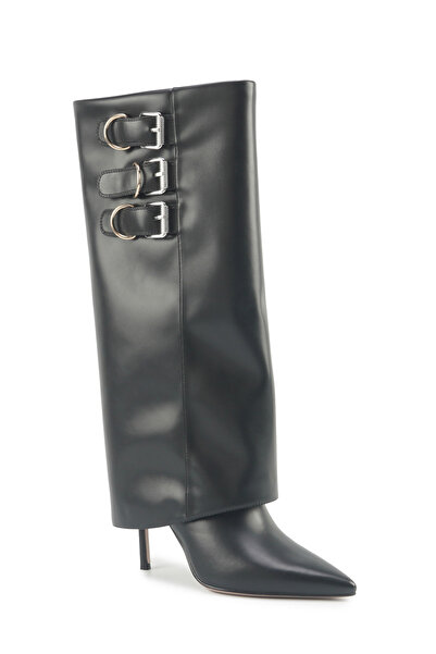 Nine West JUSTYOU 5PR Μαύρες γυναικείες μπότες με τακούνι