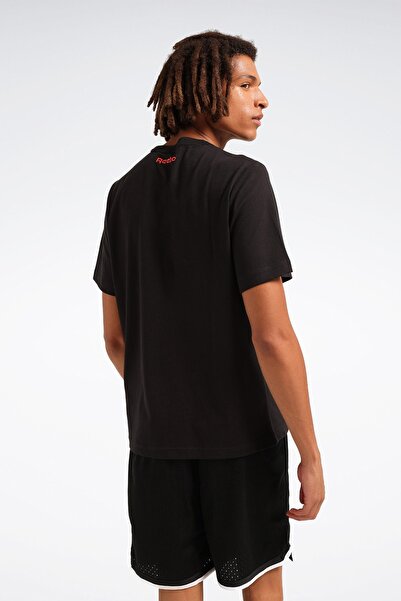 Reebok ΜΠΛΟΥΖΑ ΜΠΑΣΚΕΤ Μαύρο ανδρικό κοντομάνικο μπλουζάκι