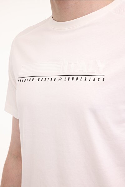 lumberjack ML SONO 11ITL615 5FX Beyaz Erkek Kısa Kol T-Shirt