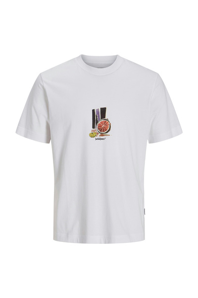 Jack & Jones Jack Jones Jorvarenna Tee Ss Crew Neck Ανδρικό λευκό μπλουζάκι 1...